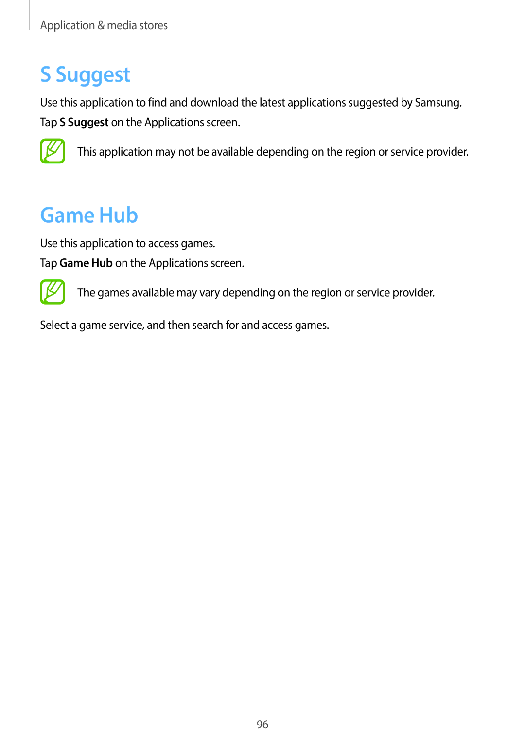 Samsung EK-GC100 user manual Suggest, Game Hub 