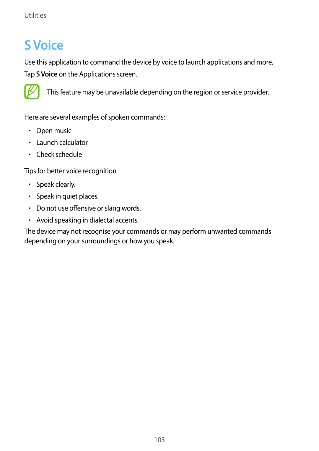 Samsung EK-GC110ZWAXAR user manual Voice 