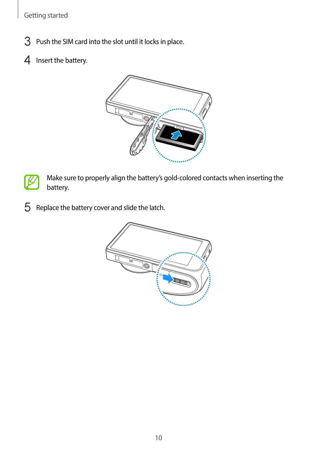 Samsung EK-GC120BKAVZW, EK-GC120ZWAVZW user manual Getting started 