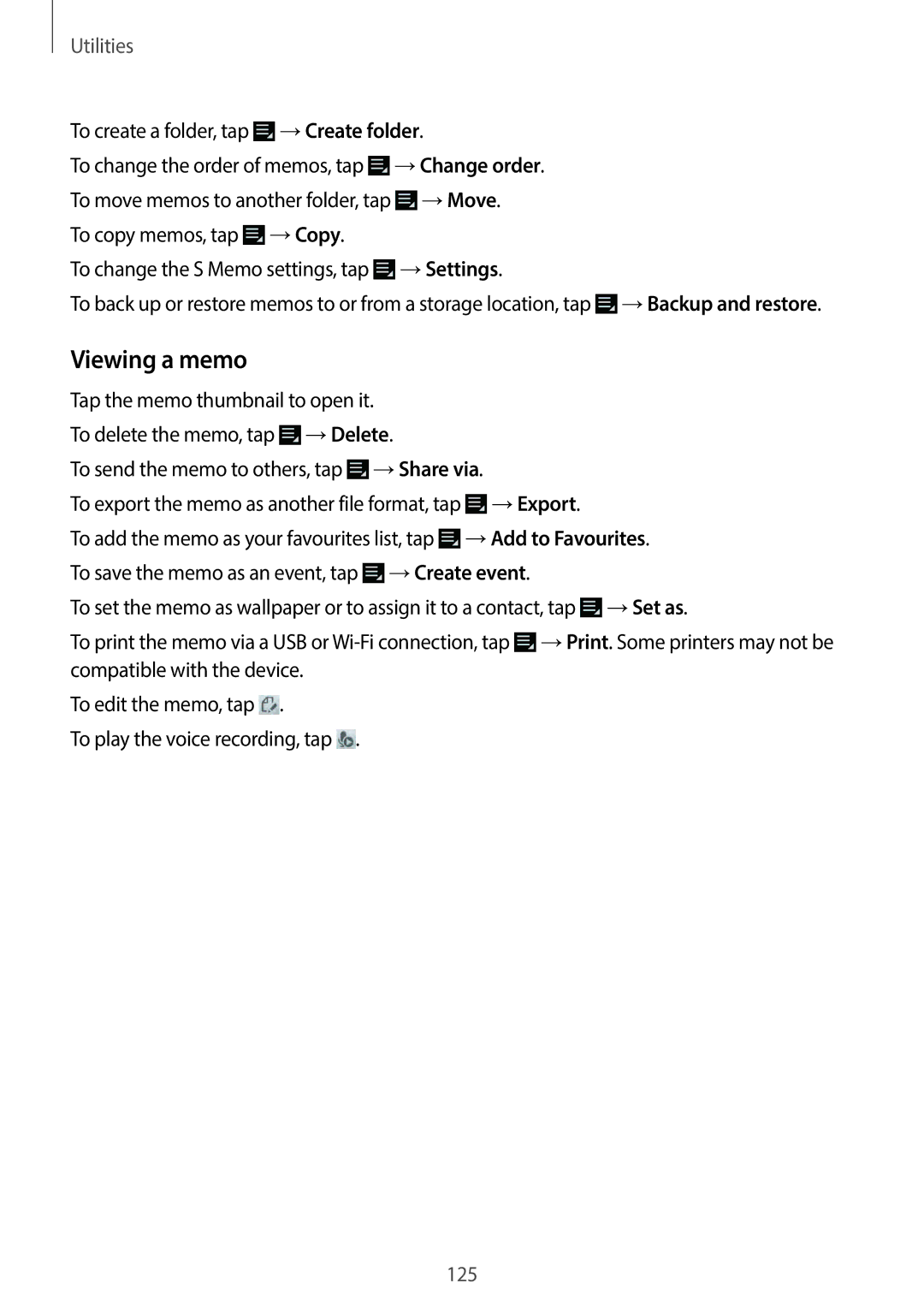 Samsung EKGC200ZWAXA, EKGC200ZKAXA user manual Viewing a memo, To create a folder, tap →Create folder 