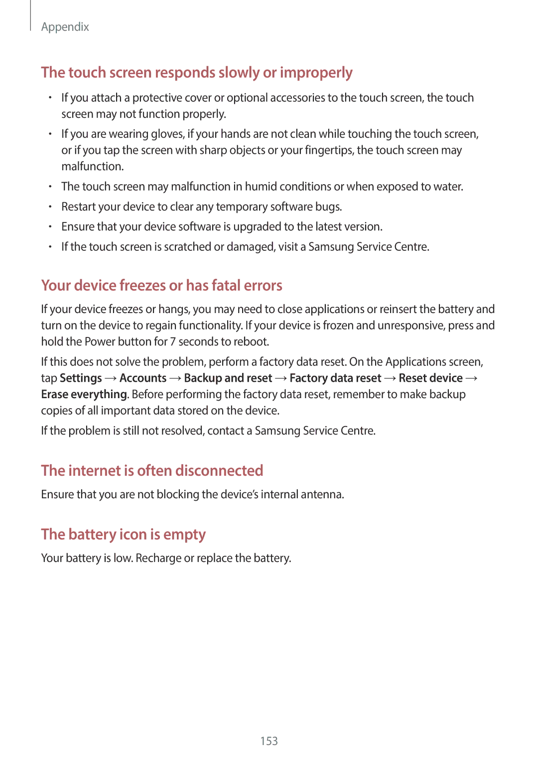 Samsung EK-GC200ZKAXAR, EKGC200ZWAXAR, EK-GC200ZWAXAR, EKGC200ZKAXAR user manual Internet is often disconnected 