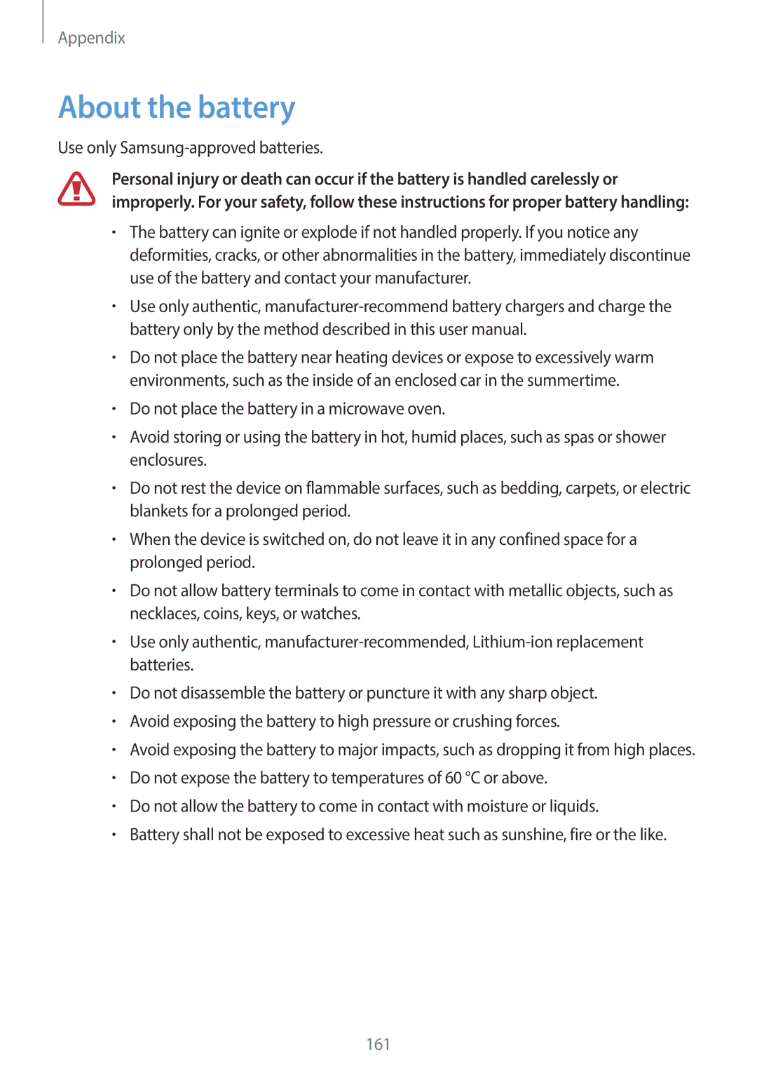 Samsung EK-GC200ZKAXAR, EKGC200ZWAXAR, EK-GC200ZWAXAR, EKGC200ZKAXAR About the battery, Use only Samsung-approved batteries 