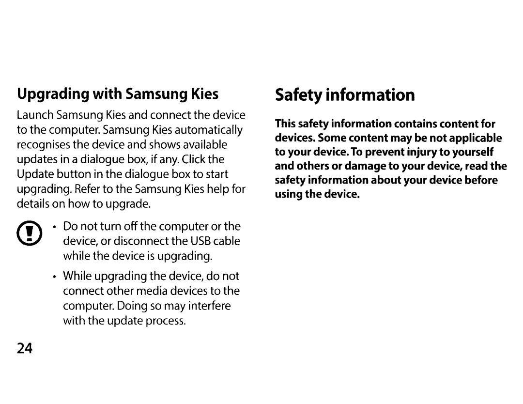 Samsung EK-GC200ZWAXAR, EKGC200ZWAXAR, EK-GC200ZKAXAR, EKGC200ZKAXAR user manual Safety information 