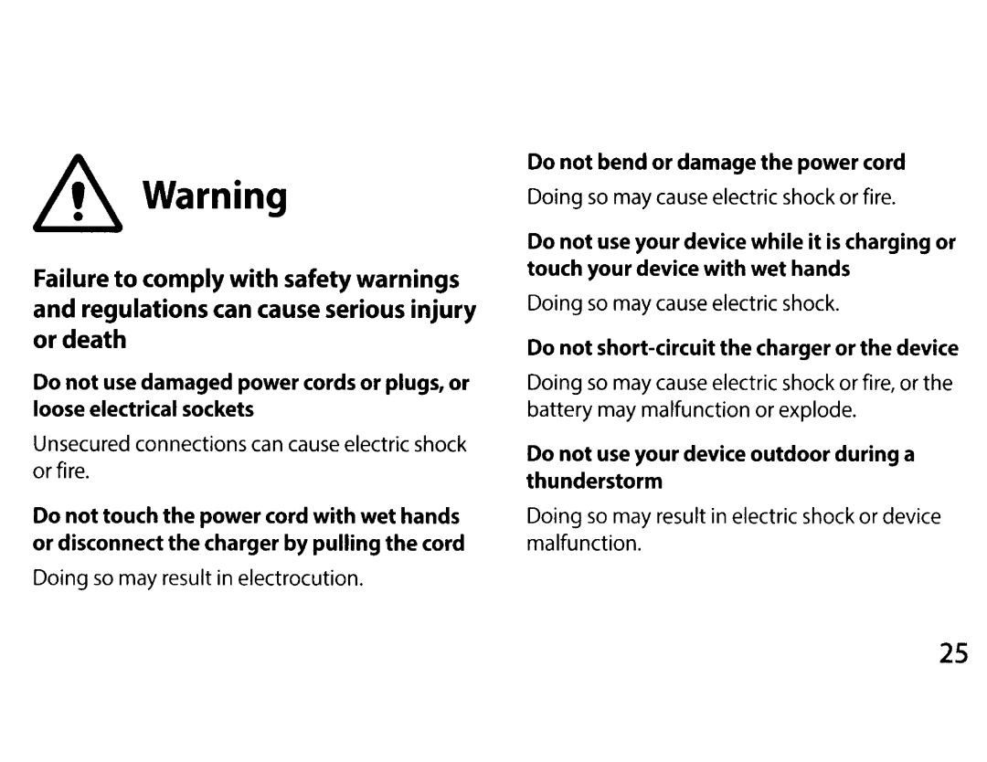 Samsung EKGC200ZKAXAR Unsecured connections can cause electric shock or fire, Doing so may result in electrocution 