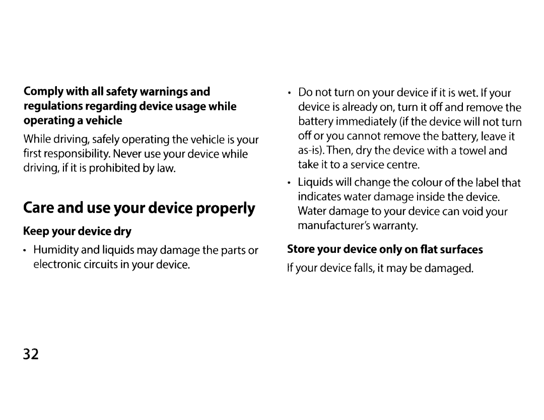 Samsung EK-GC200ZWAXAR, EKGC200ZWAXAR, EK-GC200ZKAXAR, EKGC200ZKAXAR Do not turn on your device if it is wet. If your 