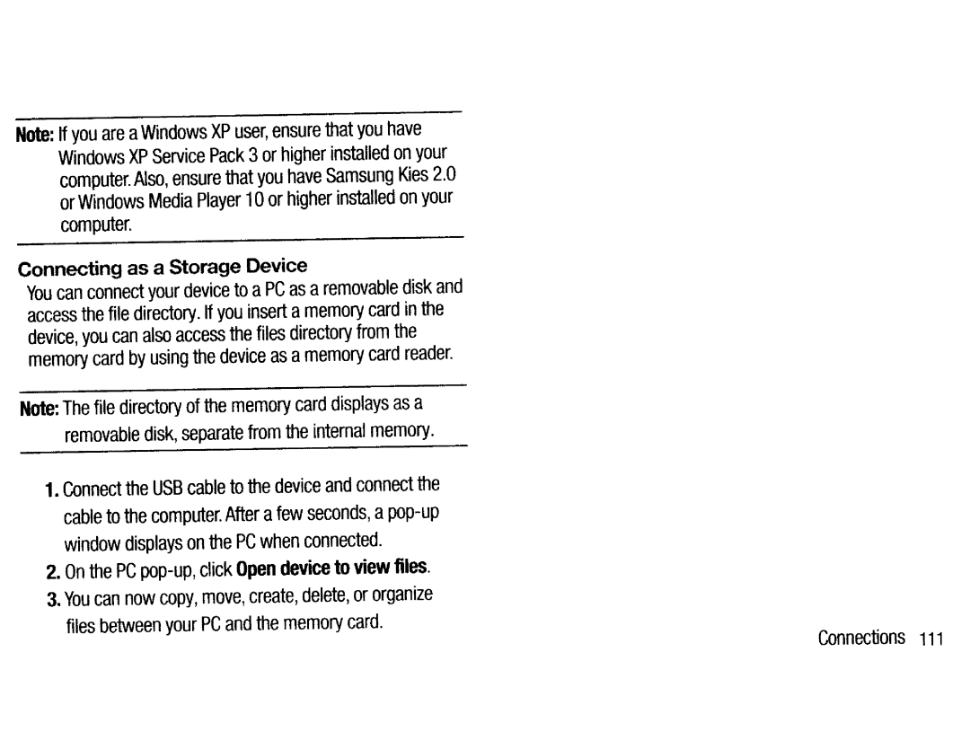 Samsung EK-GC200ZKAXAR, EKGC200ZWAXAR, EK-GC200ZWAXAR, EKGC200ZKAXAR user manual Connecting As a Storage Device, Lf you insert 