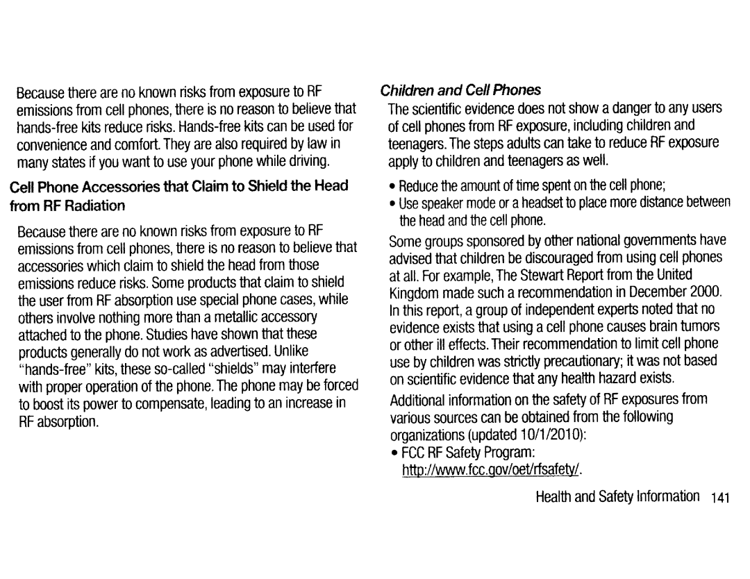 Samsung EKGC200ZKAXAR Children and Cell Phones, From RF Radiation, Cell Phone Accessories that Claim to Shield the Head 