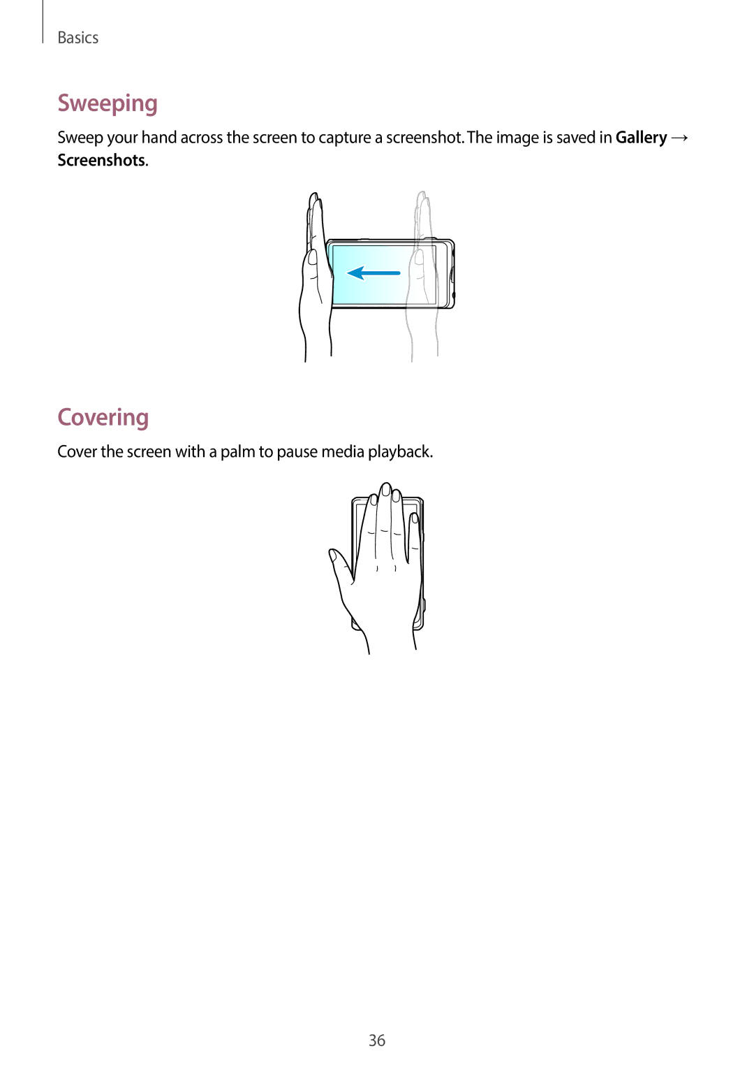 Samsung EKGC200ZWAXAR, EK-GC200ZKAXAR, EK-GC200ZWAXAR, EKGC200ZKAXAR user manual Sweeping, Covering 