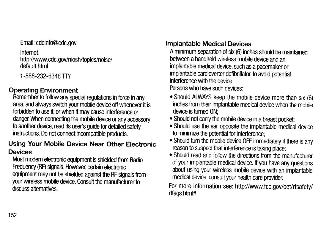 Samsung EK-GC200ZWAXAR Implantable Medical Devices, Operating Environment, Using Your Mobile Device Near Other Electronic 