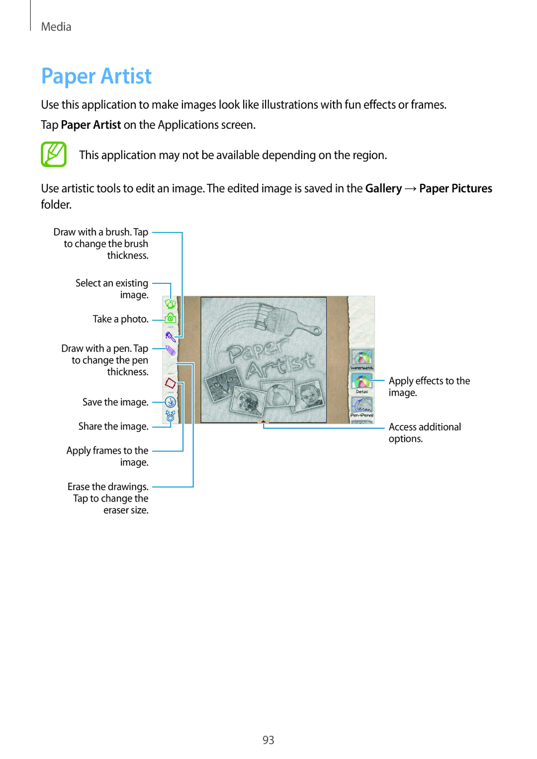 Samsung EK-GC200ZKAXAR, EKGC200ZWAXAR, EK-GC200ZWAXAR, EKGC200ZKAXAR user manual Paper Artist 