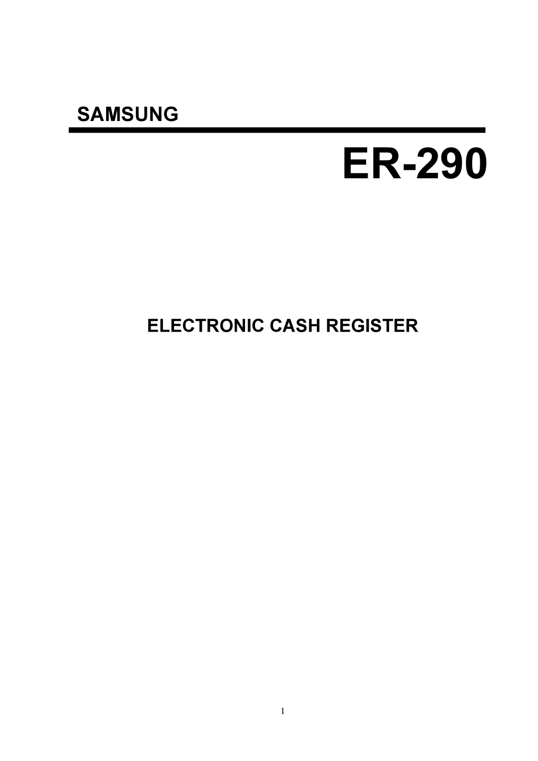 Samsung electronic cash register manual ER-290 