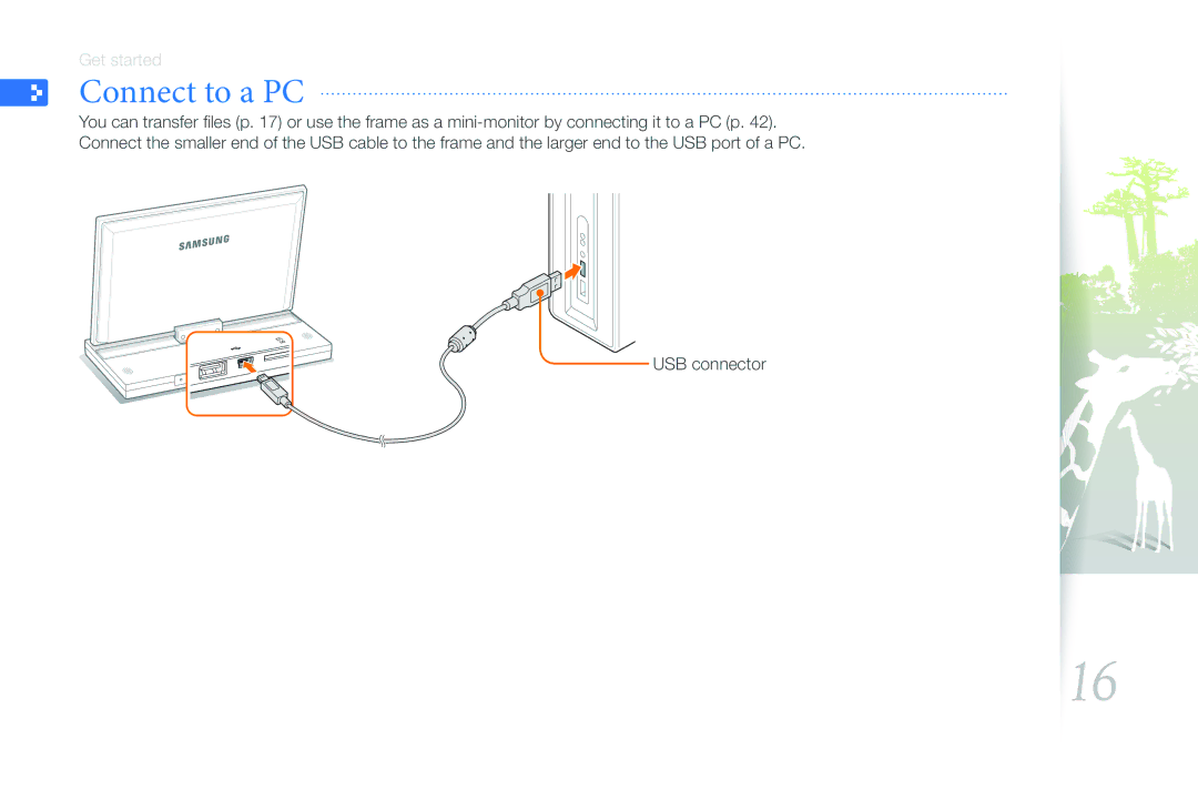 Samsung EMM-E6 user manual Connect to a PC 