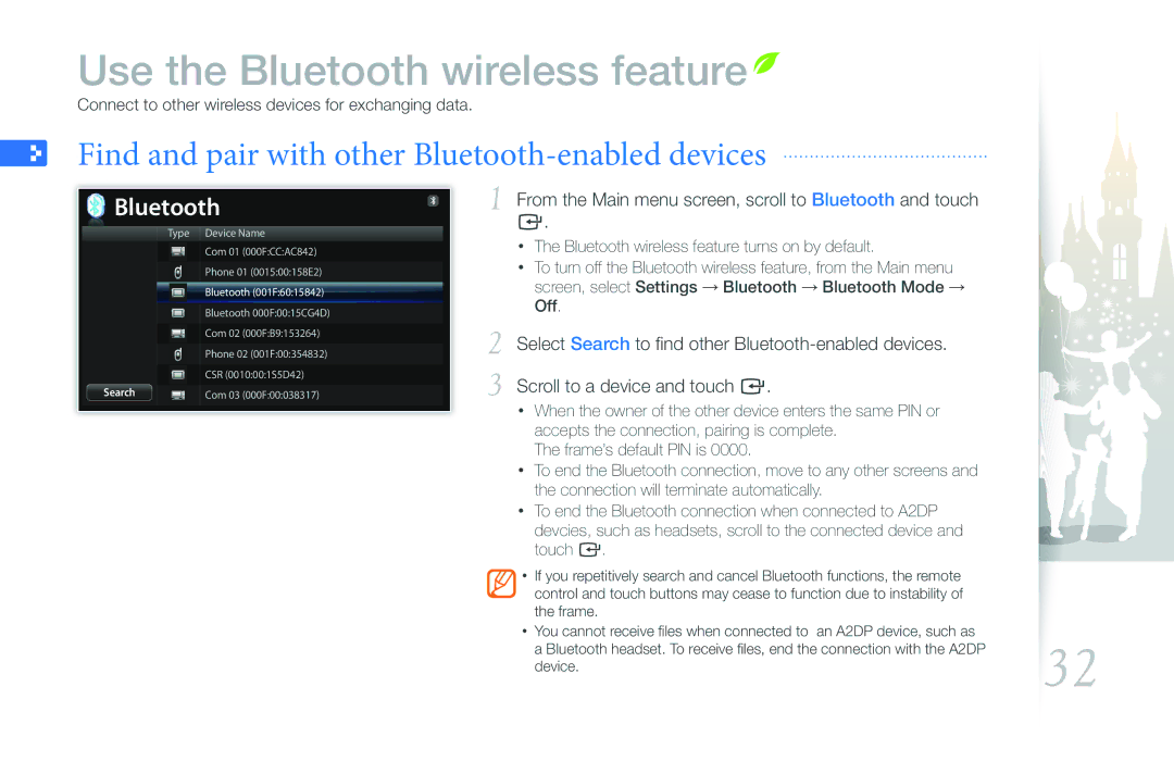 Samsung EMM-E6 user manual Find and pair with, Other Bluetooth-enabled devices 