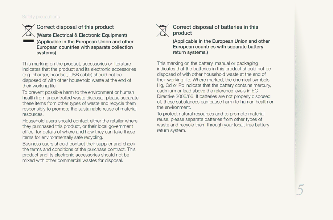 Samsung EMM-E6 user manual Correct disposal of this product 