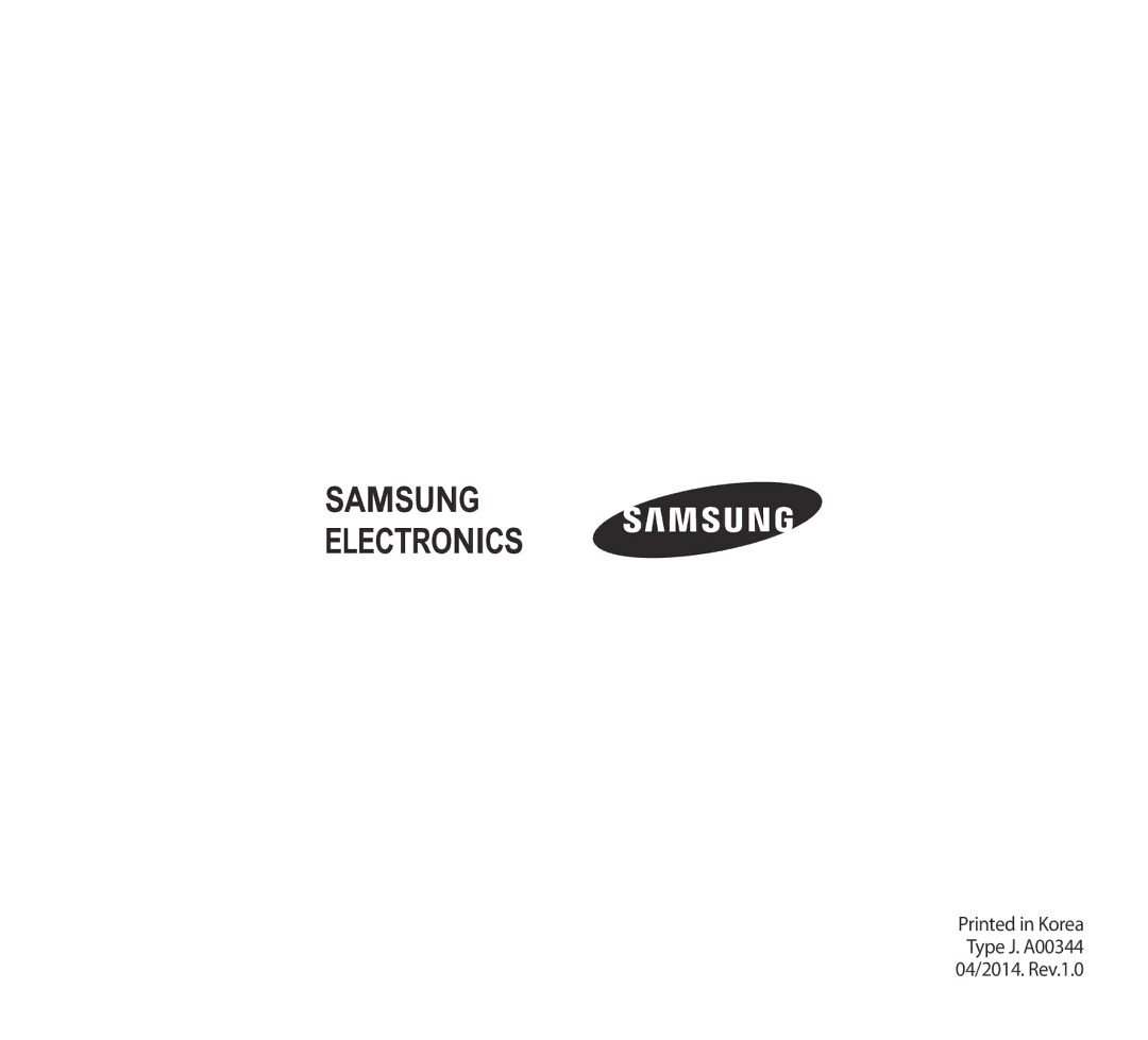 Samsung EO-AG900BBEGJP, EO-AG900BBEXJP, EO-AG900BWEXJP, EO-AG900BWEGJP manual Type J. A00344 04/2014. Rev.1.0 