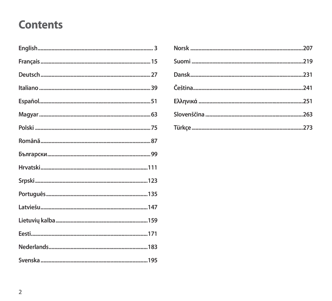 Samsung EO-AG900BSEGWW, EO-AG900BWEGWW, EO-AG900BWEGAE, EO-AG900BBEGRU, EO-AG900BBEGAE, EO-AG900BBEDAE manual Contents 