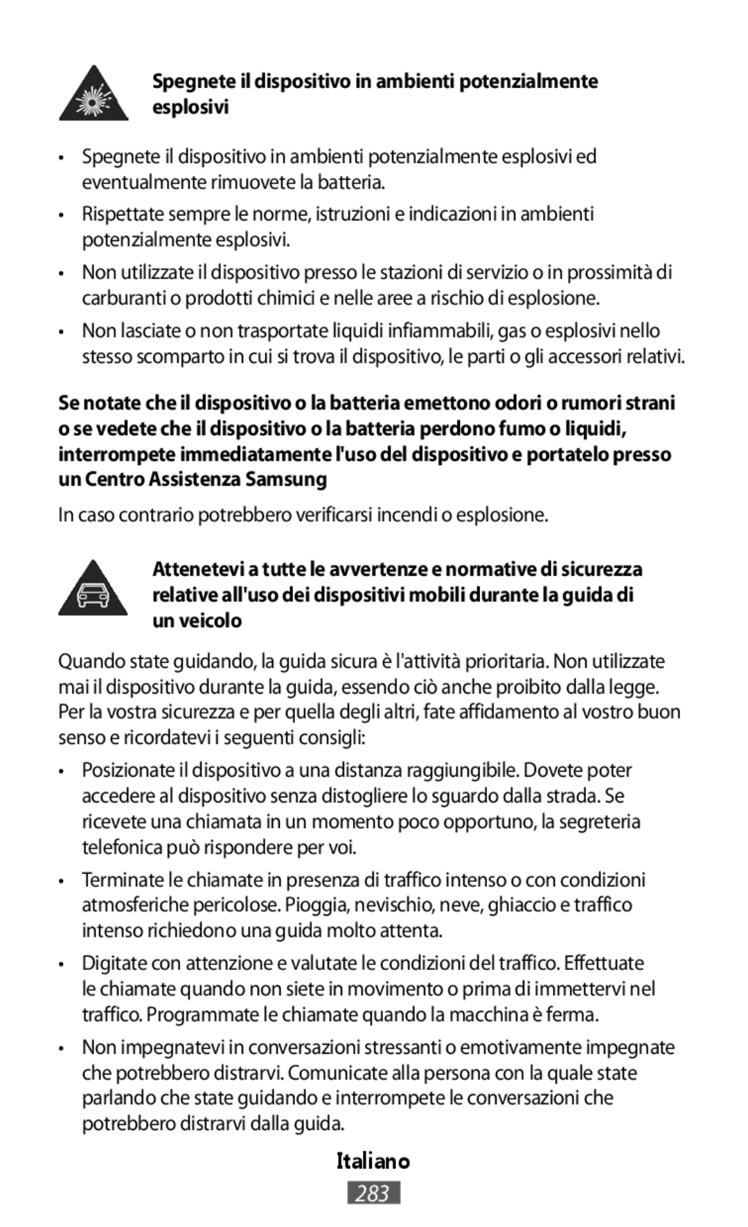 Samsung EO-BG950CWEGRU, EO-BG920BLEGWW, EO-BG920BFEGWW manual Spegnete il dispositivo in ambienti potenzialmente esplosivi 