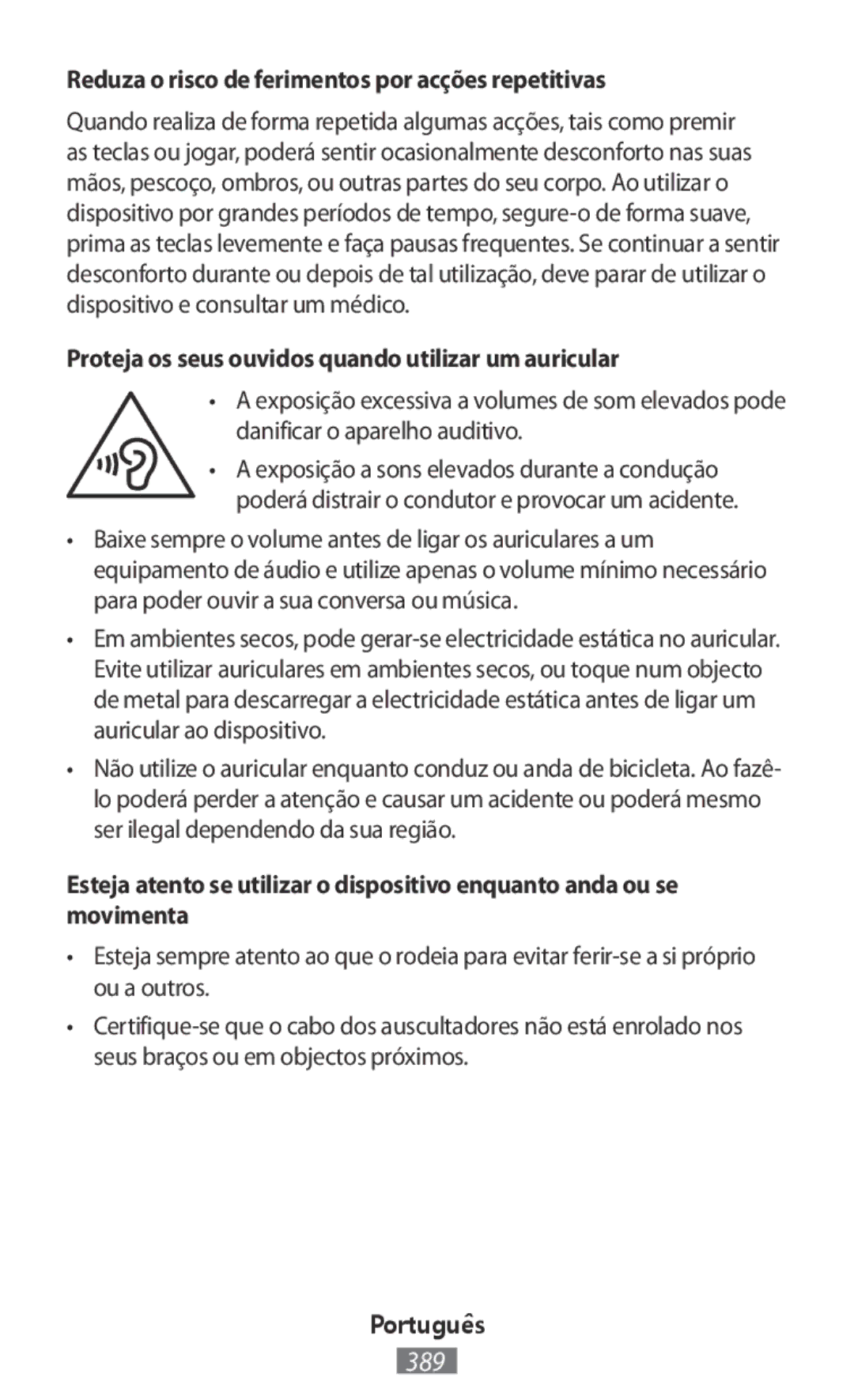 Samsung EO-BG920BBEGRU, EO-BG920BLEGWW, EO-BG920BFEGWW, EJ-FT820BSEGDE Reduza o risco de ferimentos por acções repetitivas 