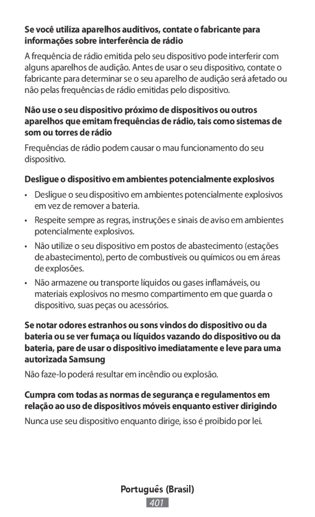 Samsung EO-BG950CWEGWW, EO-BG920BLEGWW, EO-BG920BFEGWW, EJ-FT820BSEGDE Não faze-lo poderá resultar em incêndio ou explosão 