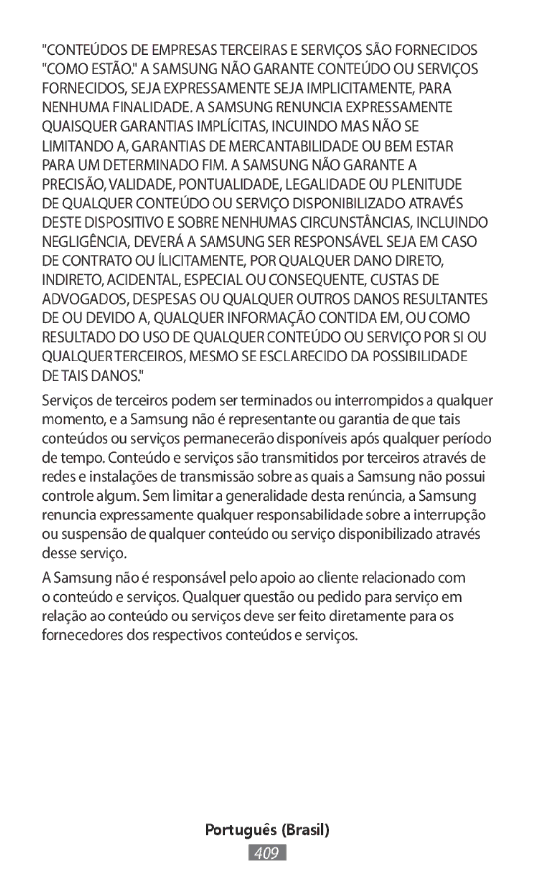 Samsung EO-BG920BWEBUS, EO-BG920BLEGWW, EO-BG920BFEGWW, EJ-FT820BSEGDE, EJ-FT820BSEGFR, EO-BG920BBEGWW manual Português Brasil 