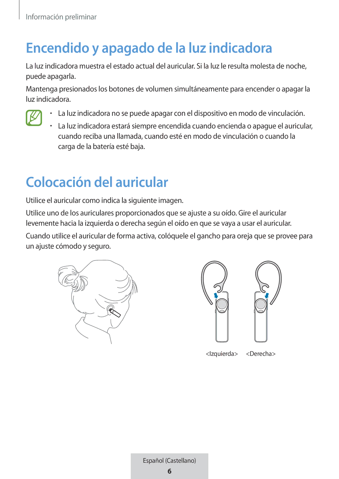 Samsung EO-MG920BBEGRU manual Utilice el auricular como indica la siguiente imagen 