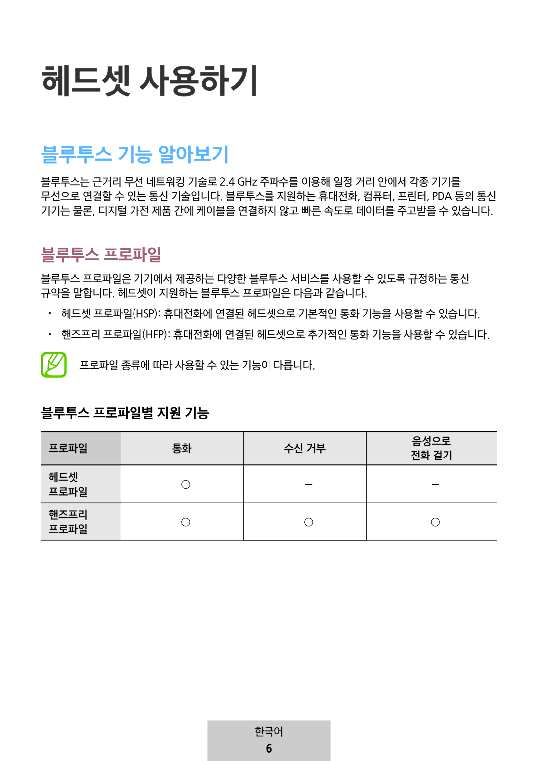 Samsung EO-MG920BBEGRU manual 헤드셋 사용하기 