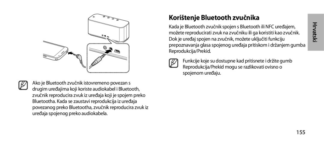 Samsung EO-SG900DBEGRU, EO-SG900DSEGWW, EO-SG900DREGWW, EO-SG900DBEGWW, EO-SG900DLEGWW Korištenje Bluetooth zvučnika, 155 