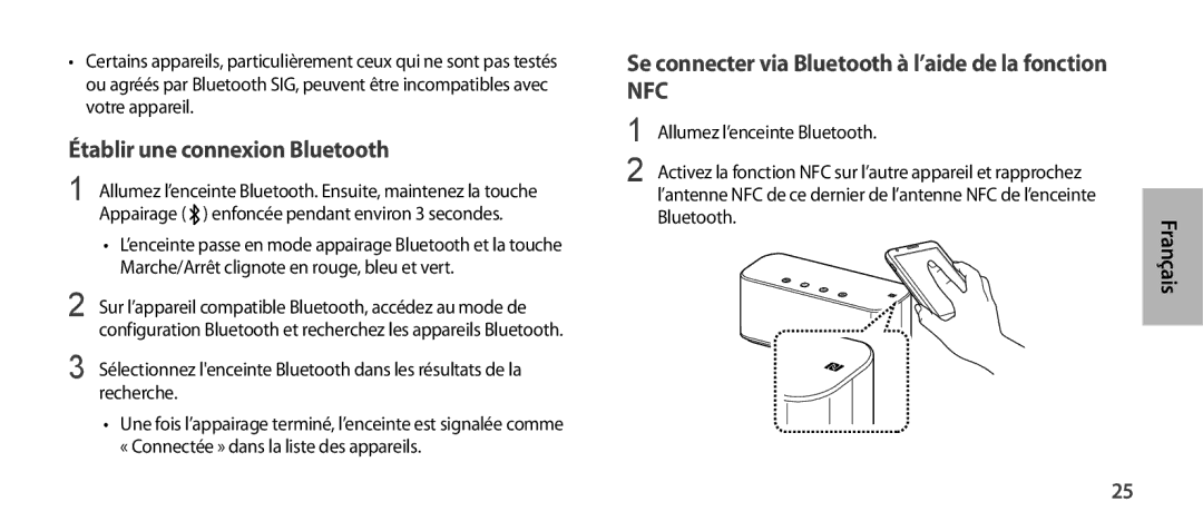 Samsung EO-SG900DBEGRU, EO-SG900DSEGWW Établir une connexion Bluetooth, Se connecter via Bluetooth à l’aide de la fonction 