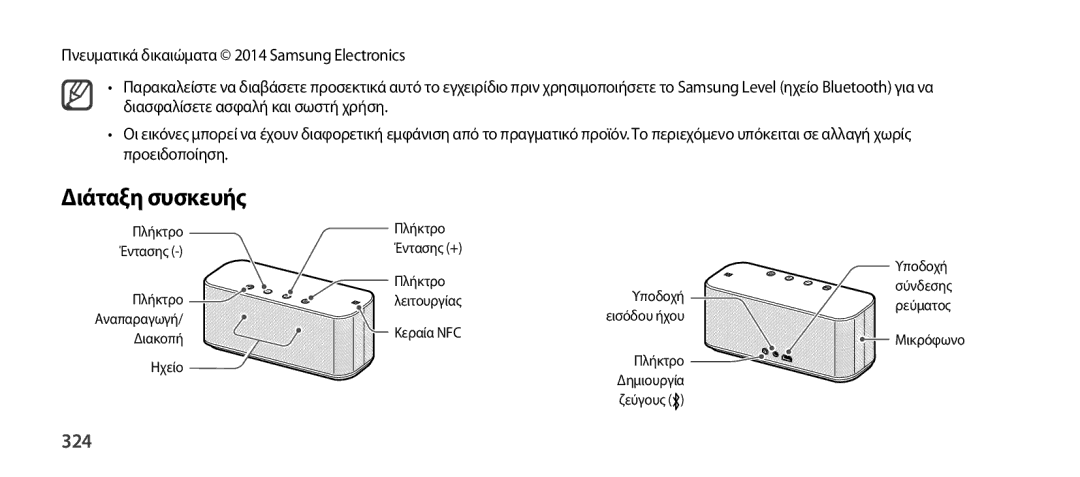 Samsung EO-SG900DBEGRU, EO-SG900DSEGWW, EO-SG900DREGWW, EO-SG900DBEGWW, EO-SG900DLEGWW, EO-SG900DSEDWW Διάταξη συσκευής, 324 