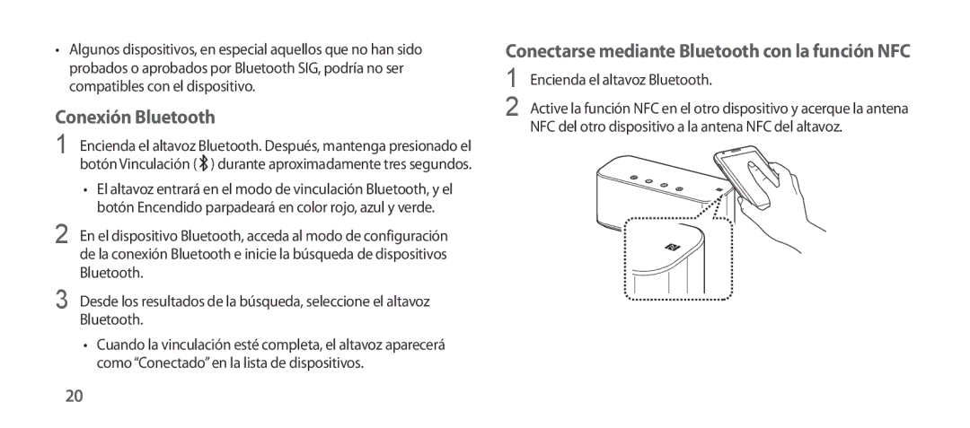 Samsung EO-SG900DLEGWW, EO-SG900DSEGWW, EO-SG900DREGWW Conexión Bluetooth, Conectarse mediante Bluetooth con la función NFC 