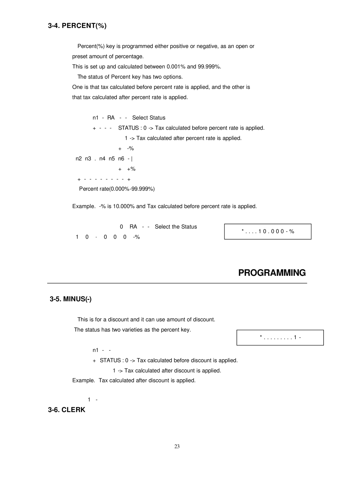 Samsung ER-290 manual Percent% 