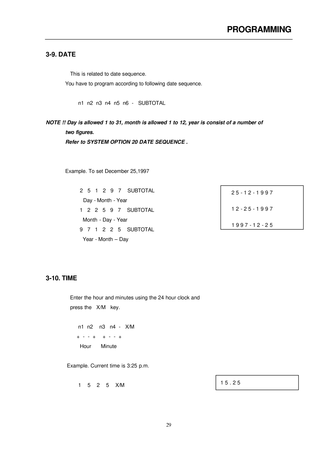 Samsung ER-290 manual Date 