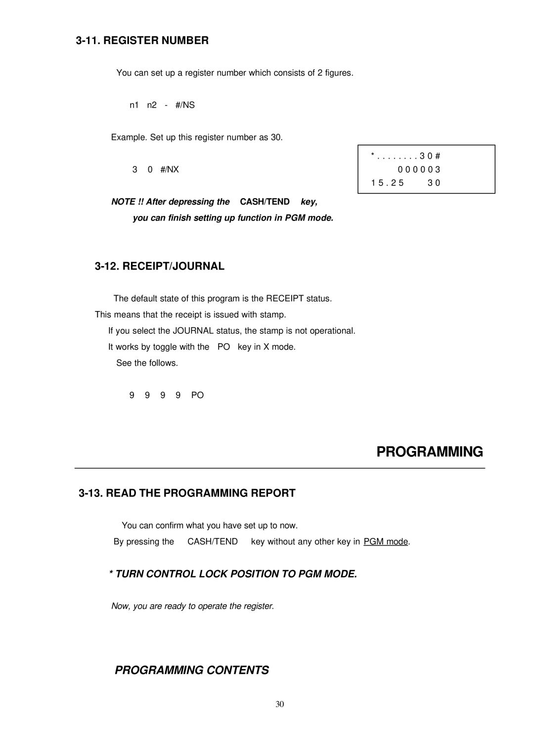 Samsung ER-290 manual Programming Contents 