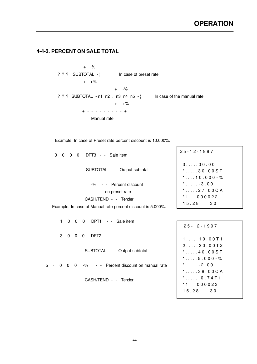 Samsung ER-290 manual Percent on Sale Total 