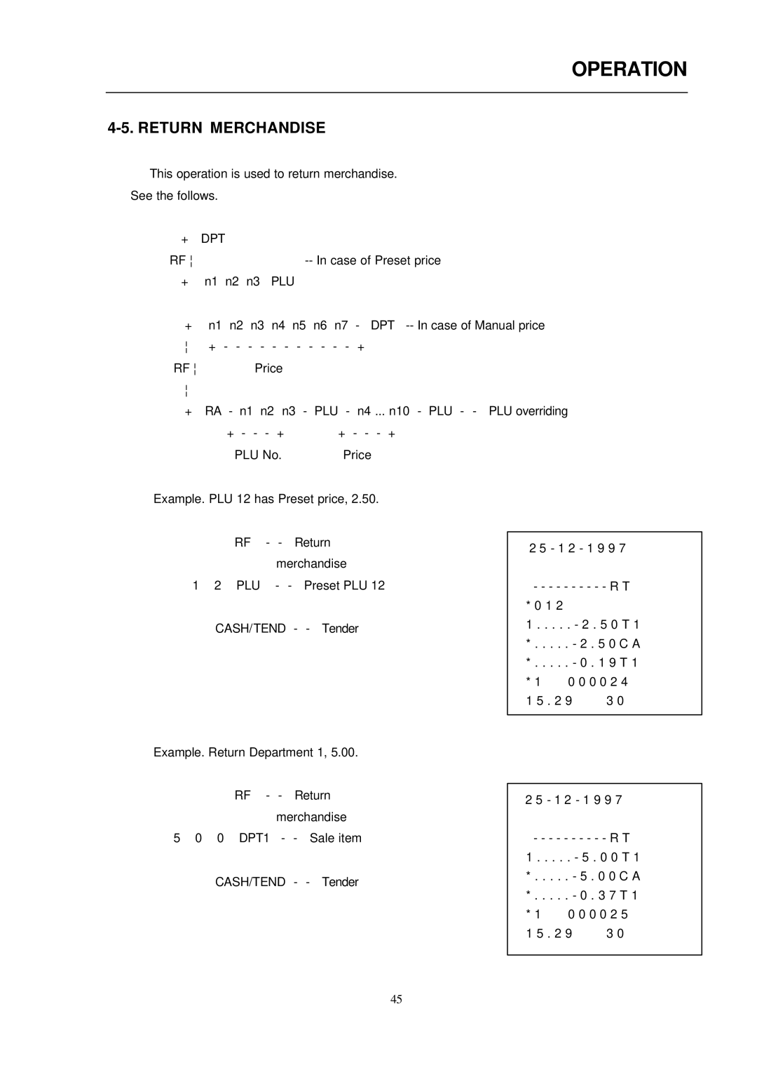 Samsung ER-290 manual Return Merchandise, + Dpt 