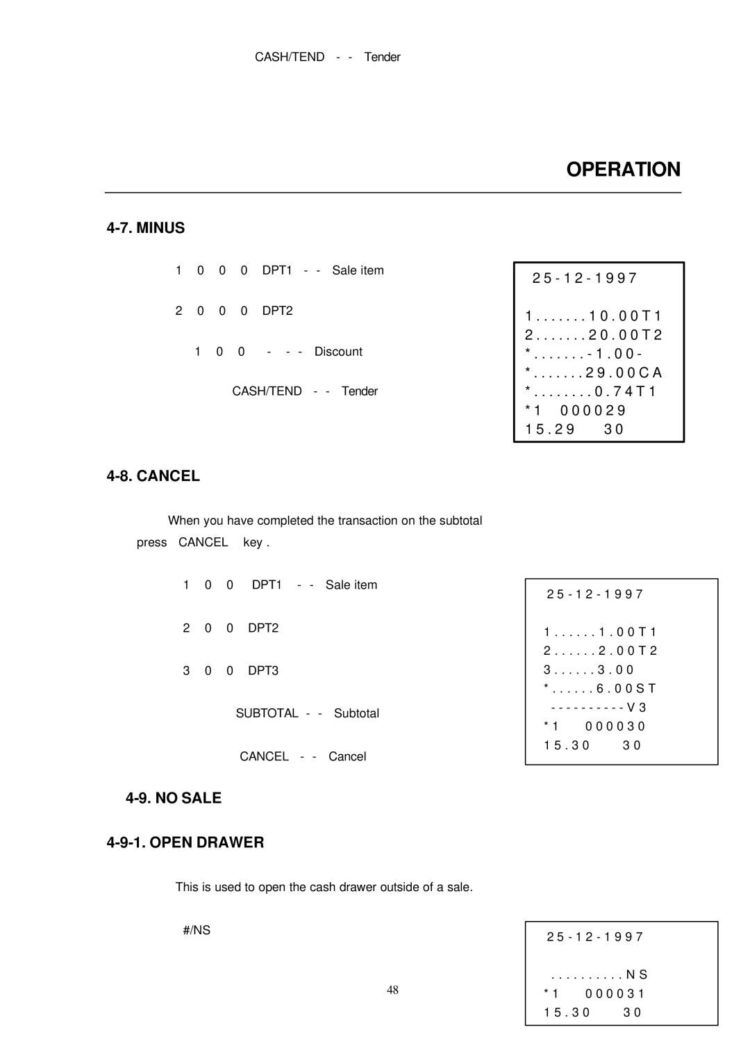 Samsung ER-290 manual Cancel, Open Drawer 