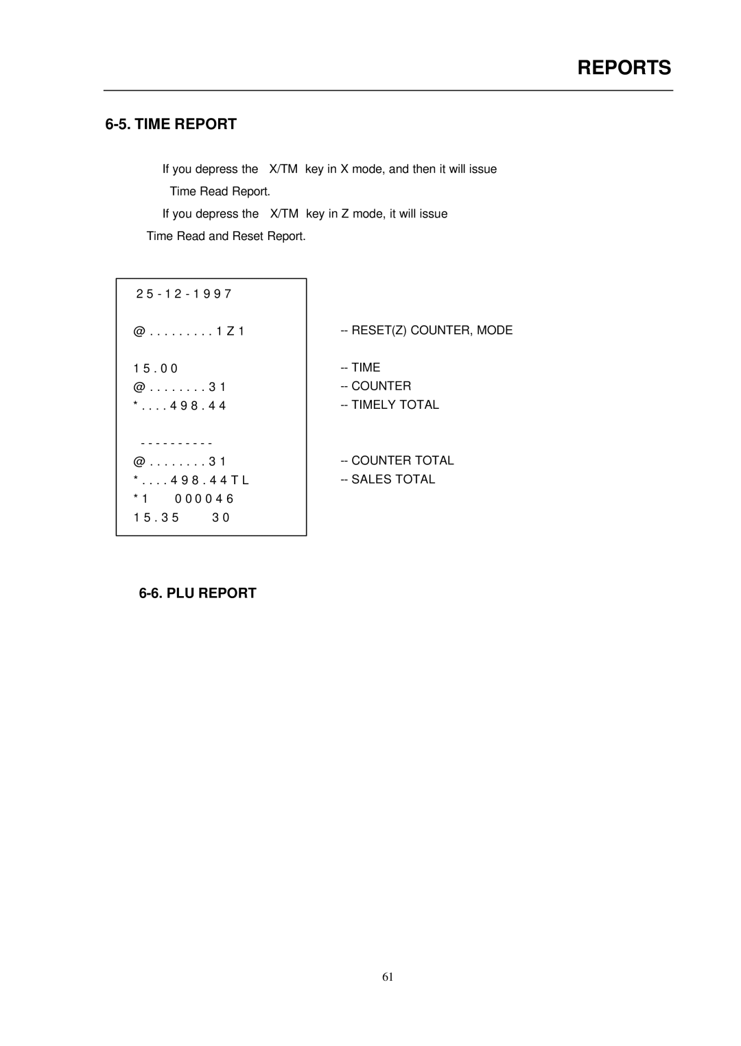 Samsung ER-290 manual Time Report 