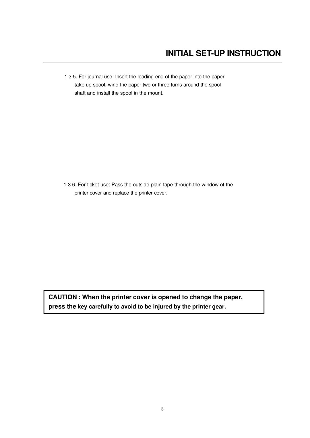 Samsung ER-290 manual Initial SET-UP Instruction 