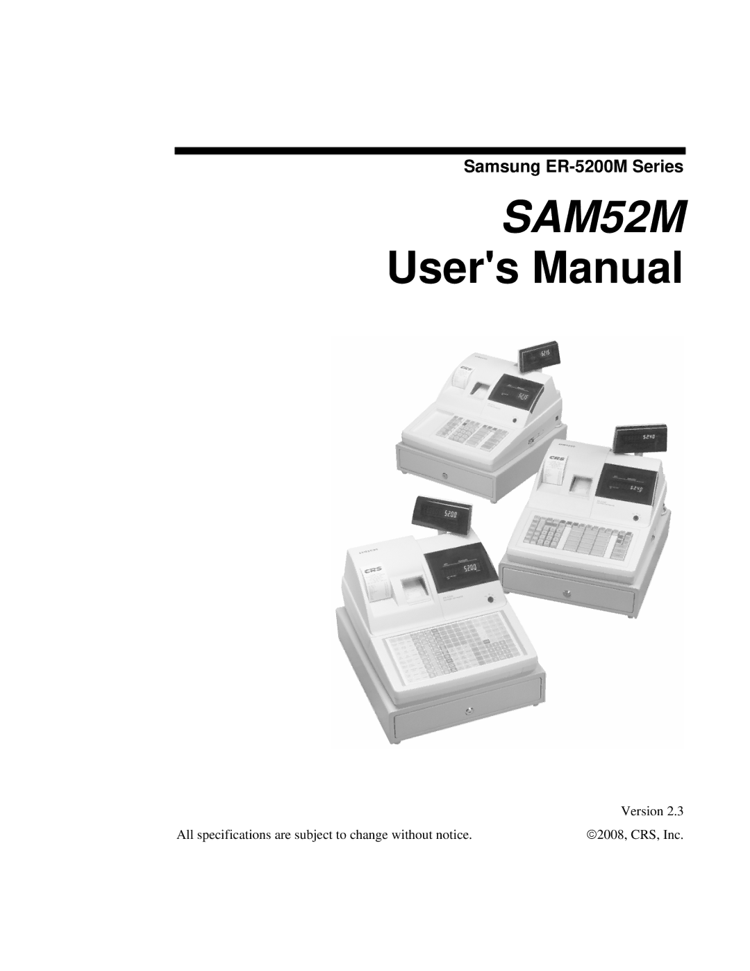 Samsung SAM52M user manual Samsung ER-5200M Series 