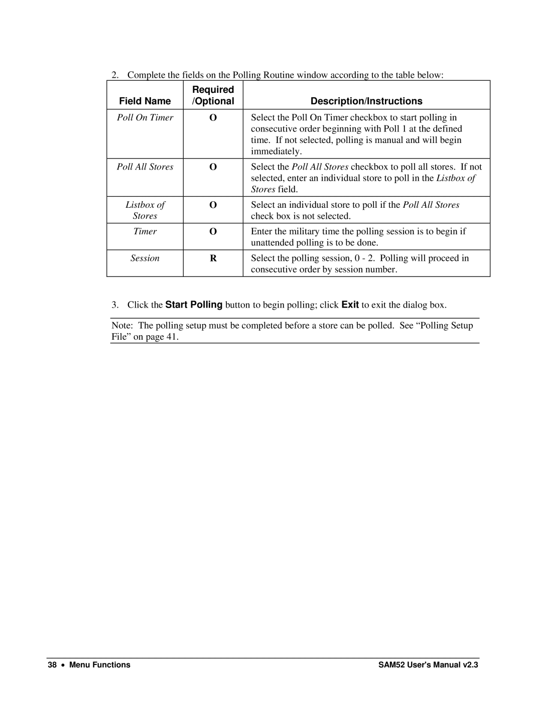 Samsung ER-5200M, SAM52M user manual Stores field 