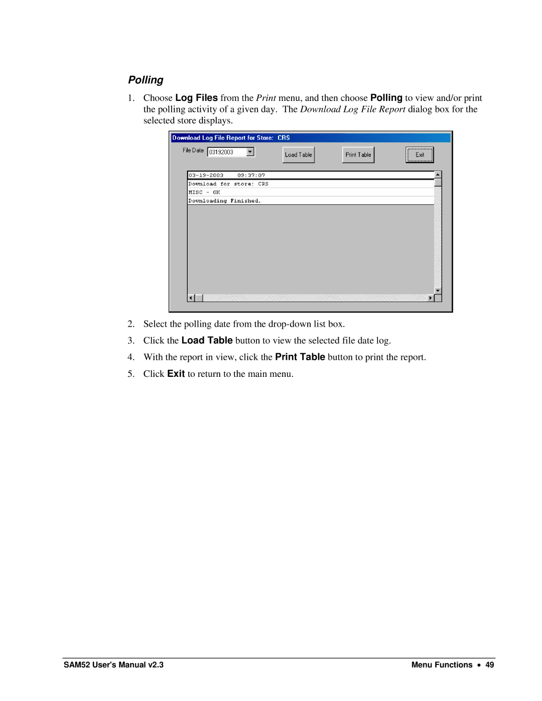 Samsung SAM52M, ER-5200M user manual Polling 