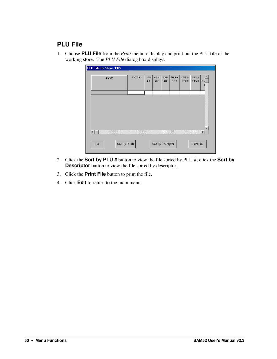 Samsung ER-5200M, SAM52M user manual PLU File 