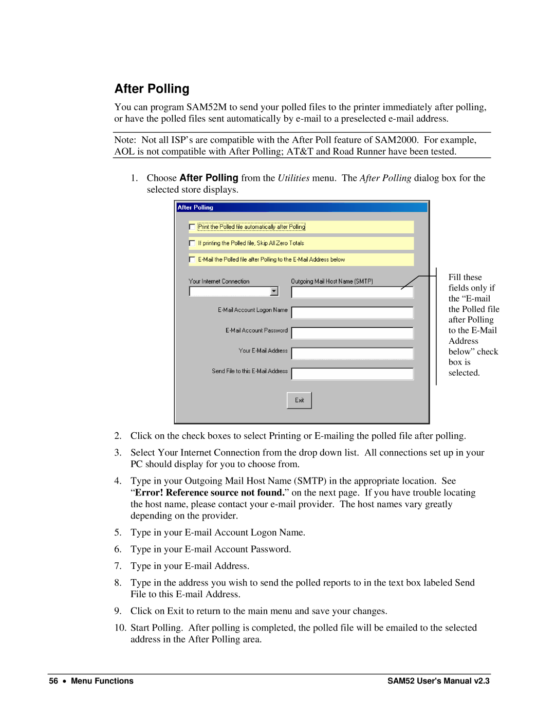 Samsung ER-5200M, SAM52M user manual After Polling 