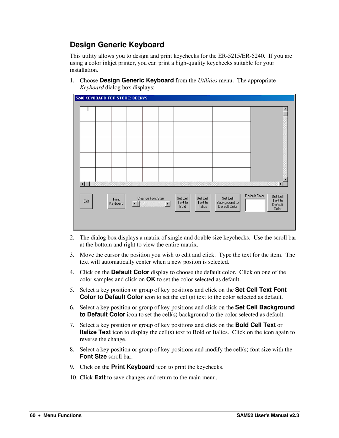 Samsung ER-5200M, SAM52M user manual Design Generic Keyboard 