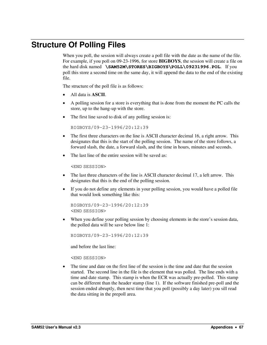 Samsung SAM52M, ER-5200M user manual Structure Of Polling Files 