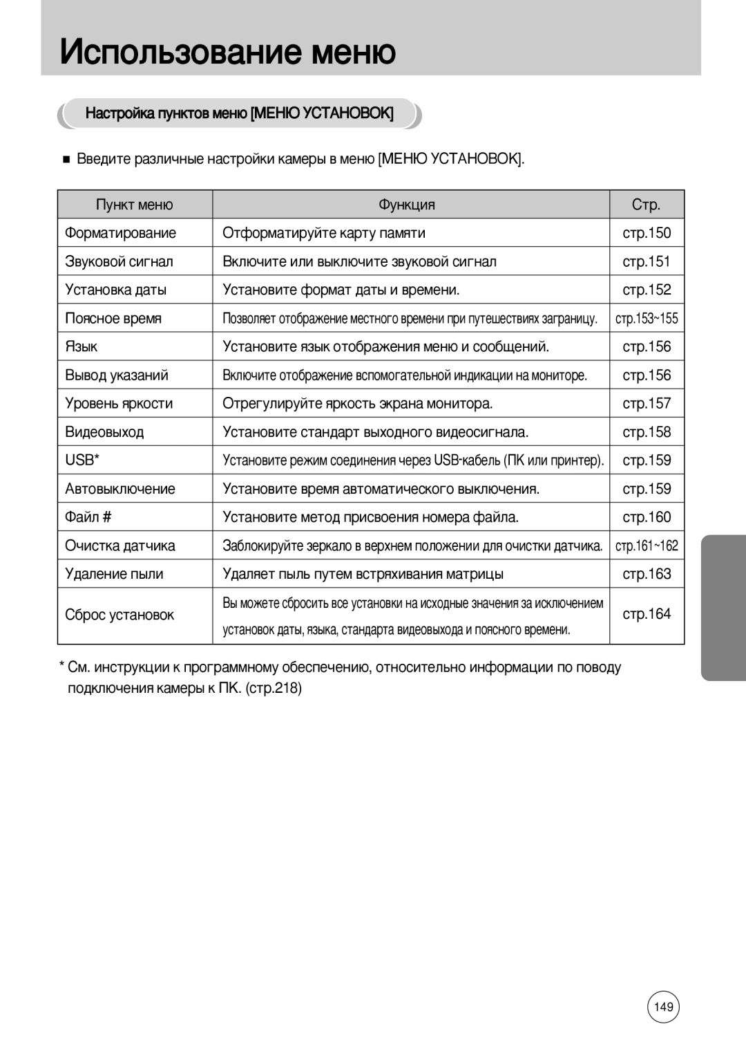 Samsung ER-GX10ZBBA/E1, ER-GX10ZBBB/FR manual Çíî˛˜Ëúâ Ëîë ‚˚Íî˛˜Ëúâ Á‚Ûíó‚Óè Òë„Ì‡Î, ˚‚Ó‰ Ûí‡Á‡Ìëè, Usb, ‚Úó‚˚Íî˛˜Âìëâ 