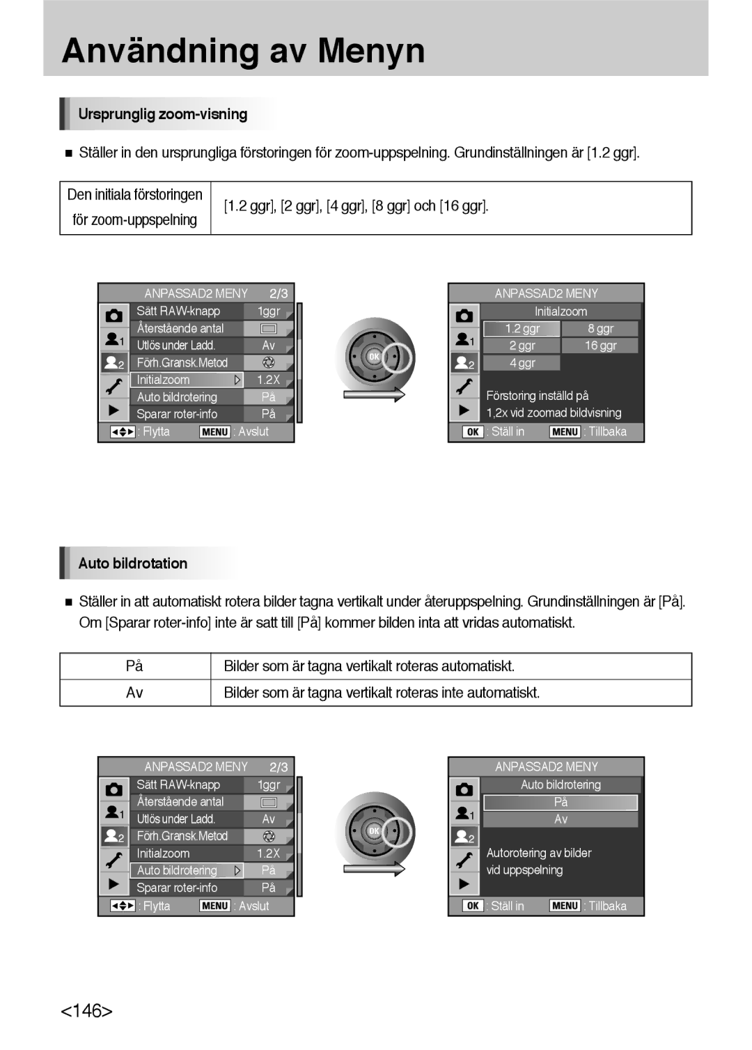 Samsung ER-GX10ZBBB/DE, ER-GX10ZBBB/SE Ursprunglig zoom-visning, För zoom-uppspelning Ggr, 2 ggr, 4 ggr, 8 ggr och 16 ggr 