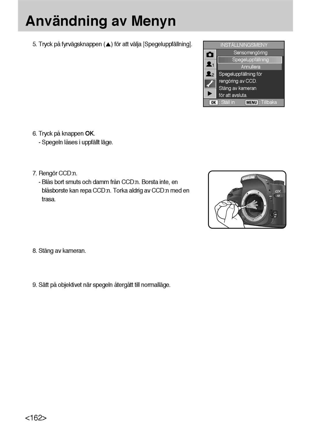 Samsung ER-GX10ZBBB/DE, ER-GX10ZBBB/SE, ER-GX10ZBBH/DE, ER-GX10ZBBA/DK manual 162 