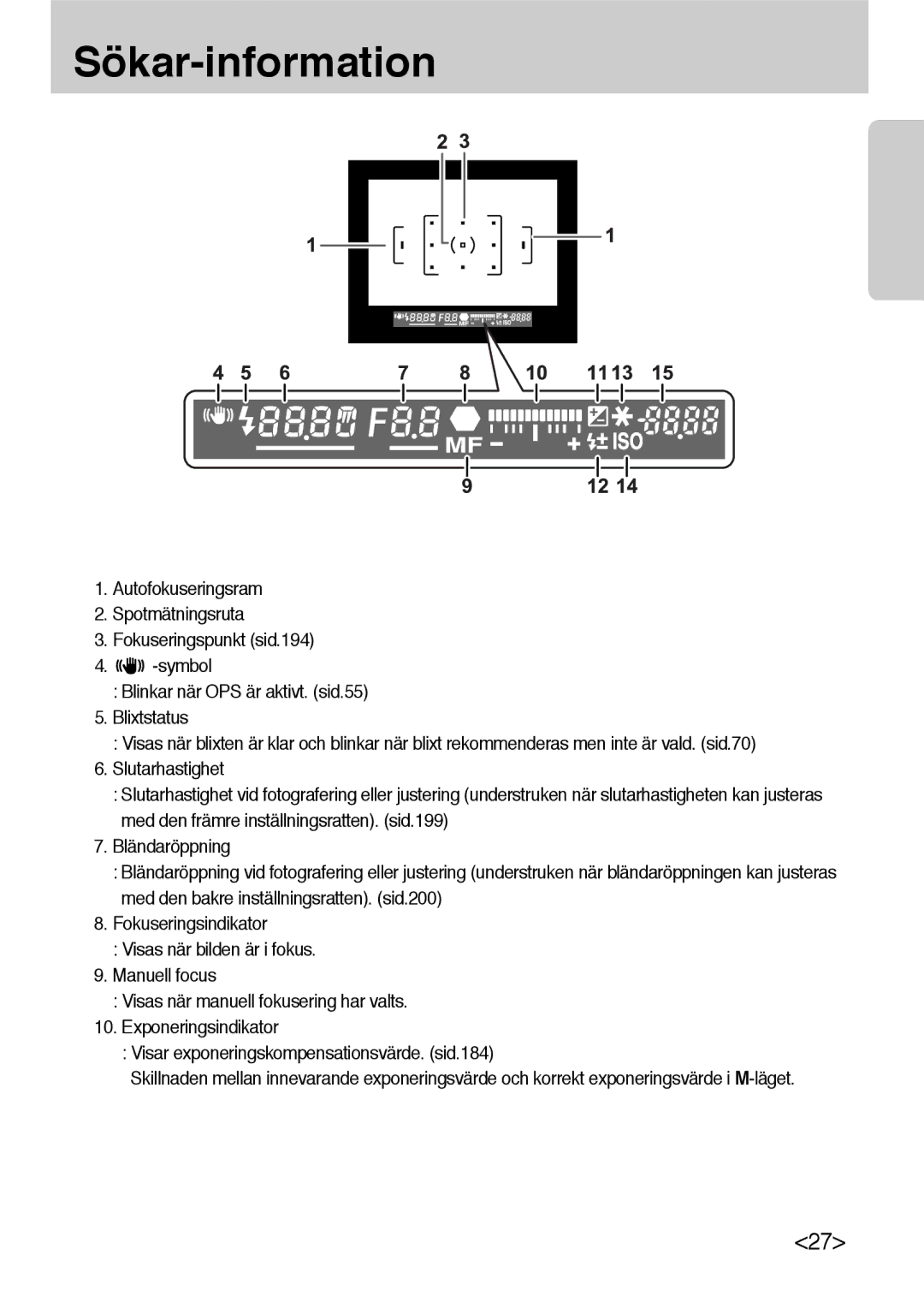 Samsung ER-GX10ZBBB/SE, ER-GX10ZBBH/DE, ER-GX10ZBBA/DK, ER-GX10ZBBB/DE manual Sökar-information 