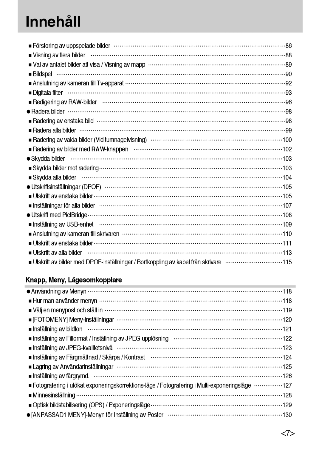 Samsung ER-GX10ZBBB/SE, ER-GX10ZBBH/DE, ER-GX10ZBBA/DK, ER-GX10ZBBB/DE manual 115, 127 